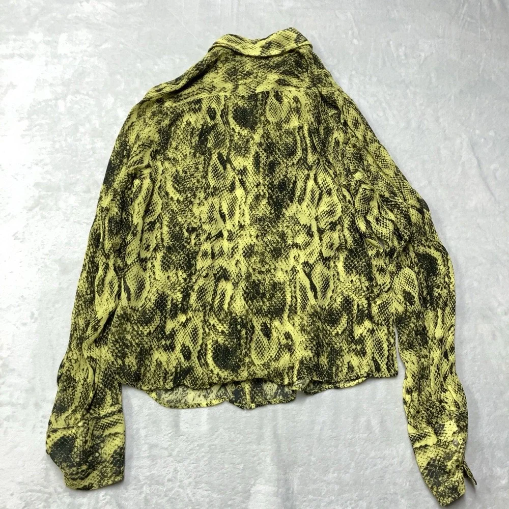 Salt Murphy Snake Print Sheer Long Sleeve Shirt Men Large Lightweight Designer